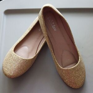 Bella Marie Gold Glitter Sparkle Flats
